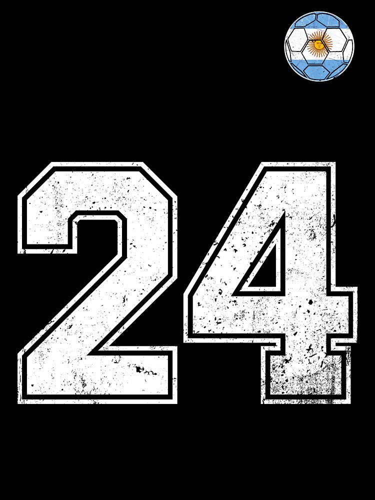 Number 24 Argentina Flag Football Fan by RoyesButler