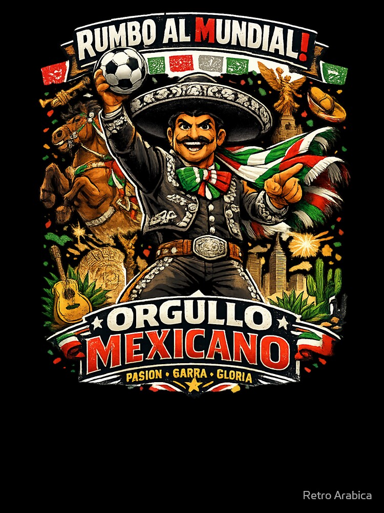 Mexico World Cup 2026 Mariachi Fan Art by Retro Arabica