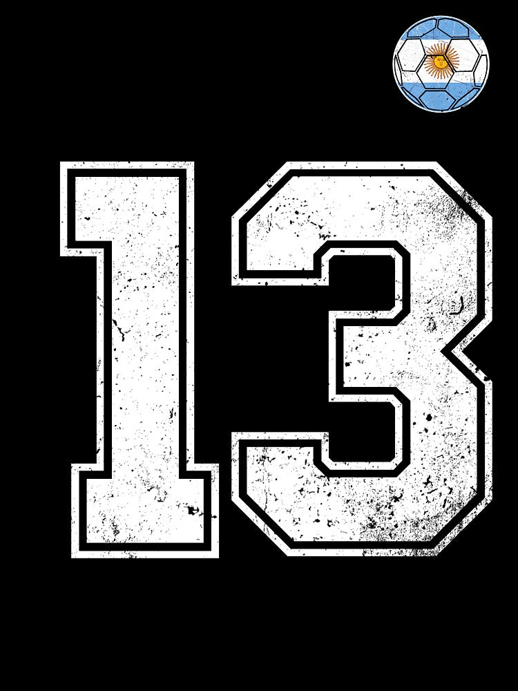 Number 13 Argentina Flag Football Fan by RoyesButler
