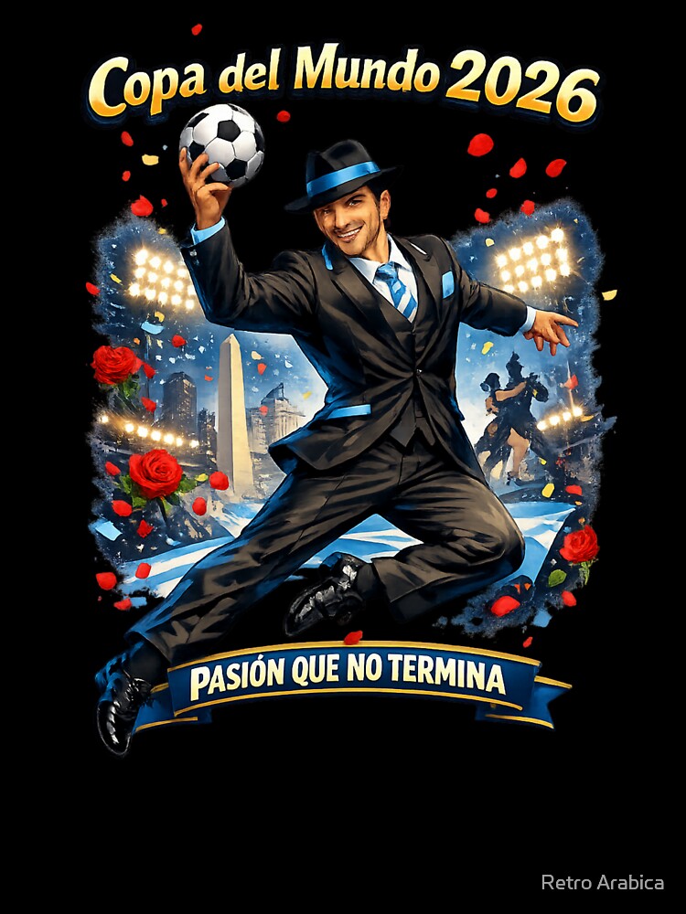 Argentina Tango Football Fan World Cup 2026 by Retro Arabica