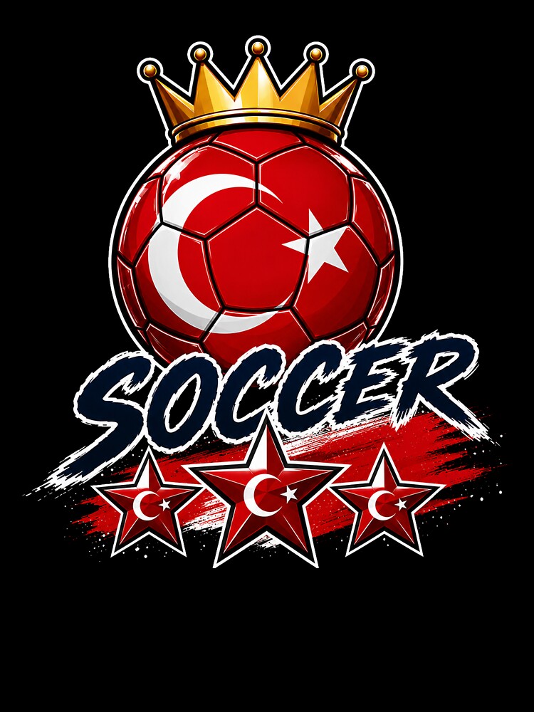 Vintage Turkey flag Crowned Soccer Ball by QuiteOrbit