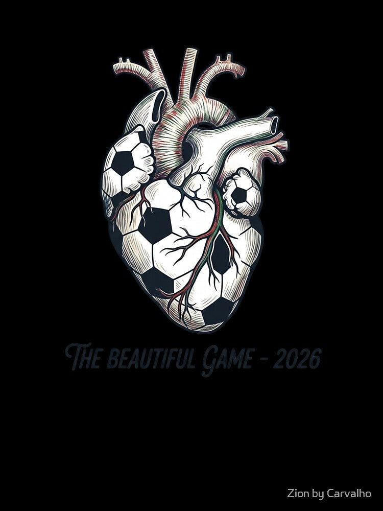 Anatomical Soccer Heart Shirt, The Beautiful Game 2026 Tee, Soccer Lover Gift, Football Passion Graphic, Artistic Sports T-shirt by Zion by Carvalho