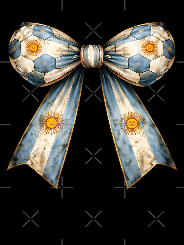 Argentina Flag Patriotic Soccer Bow Vintage Country Ribbon by MuniraWearify