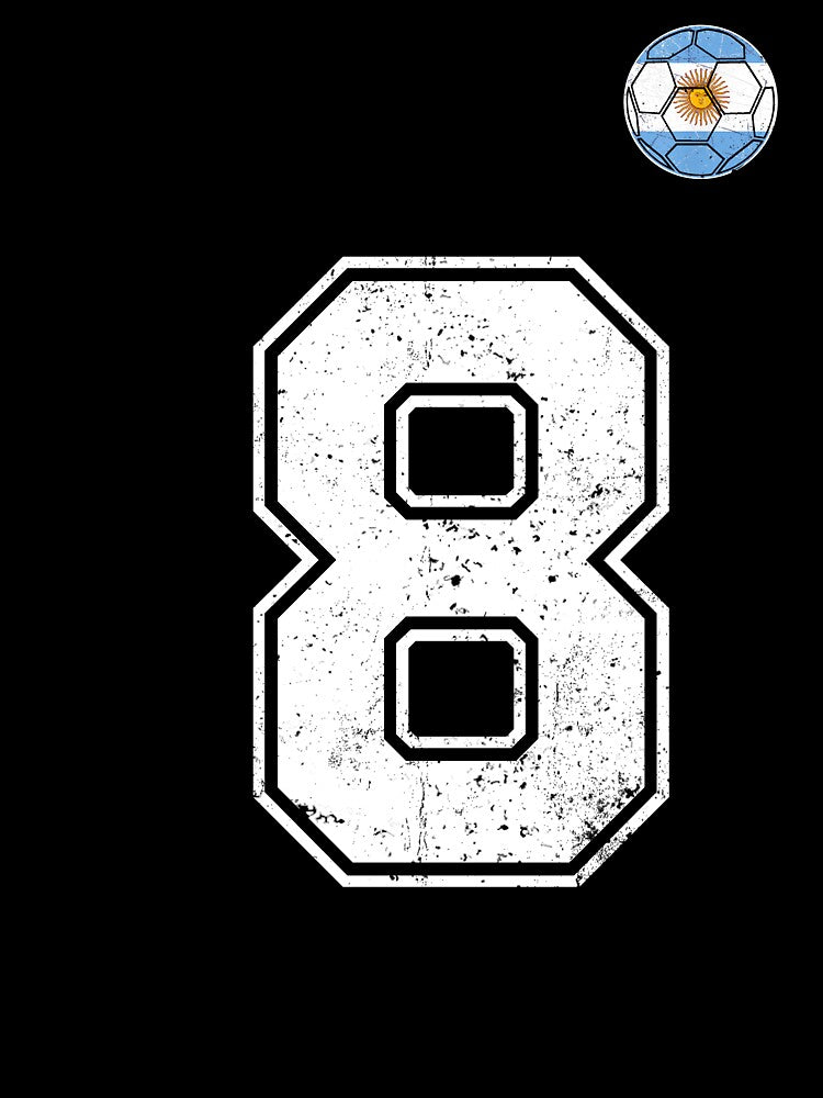 Number 8 Argentina Flag Football Fan by RoyesButler