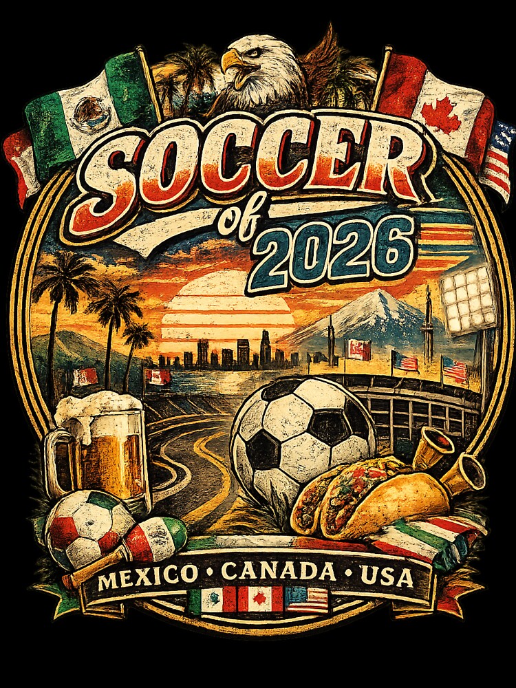 Summer of Soccer 2026 Shirt – Vintage Retro Soccer Graphic Tee by GreenDoor007