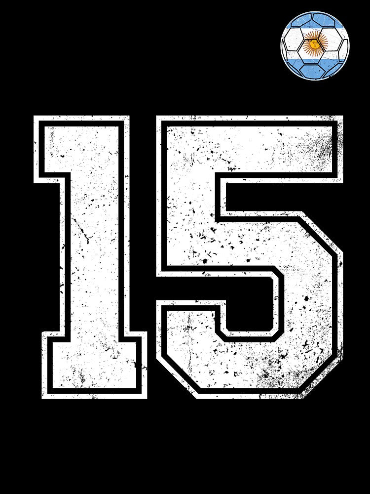 Number 15 Argentina Flag Football Fan by RoyesButler