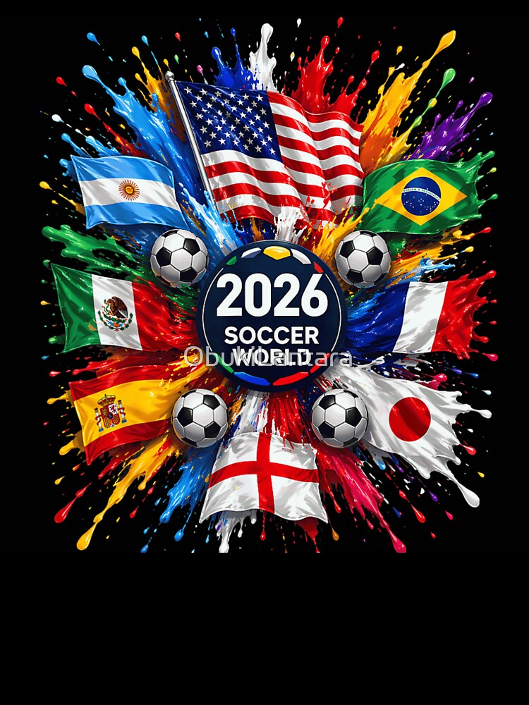 2026 Soccer World Championship Global Flags Paint Splash Sports Fan Graphic by ObukiLantara