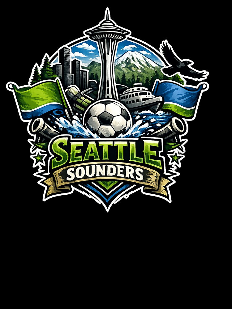 Seattle Sounders Soccer Design Space Needle Football Fan Shirt Pacific Northwest Skyline MLS Inspired Sports Graphic Gift by GarnerSupplyCo