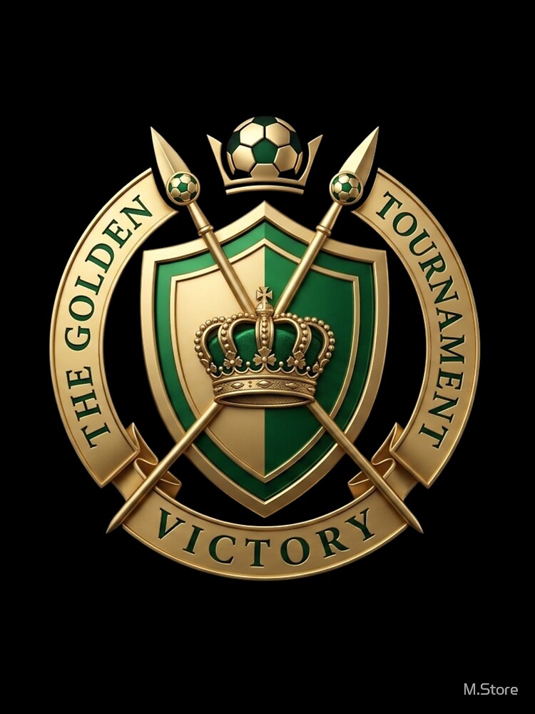 Golden Tournament Football Crest - Elegance and Victory Emblem by M.Store