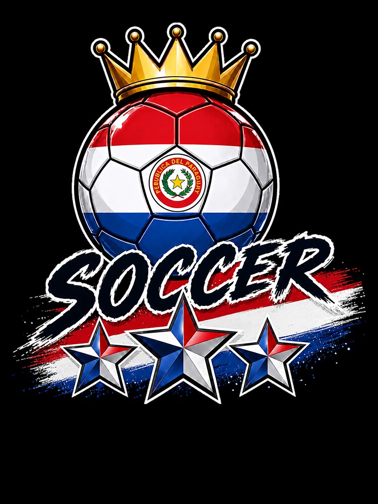 Vintage Paraguay flag Crowned Soccer Ball by QuiteOrbit