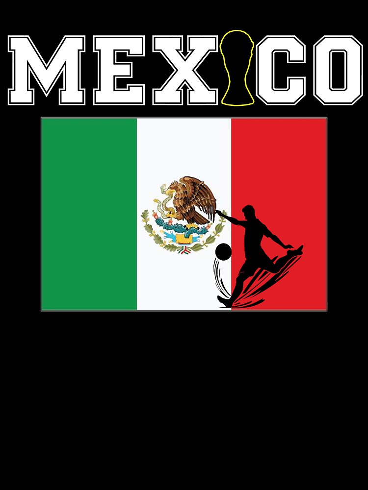 Mexico Soccer Fan with Flag and Player Silhouette by QuiteOrbit