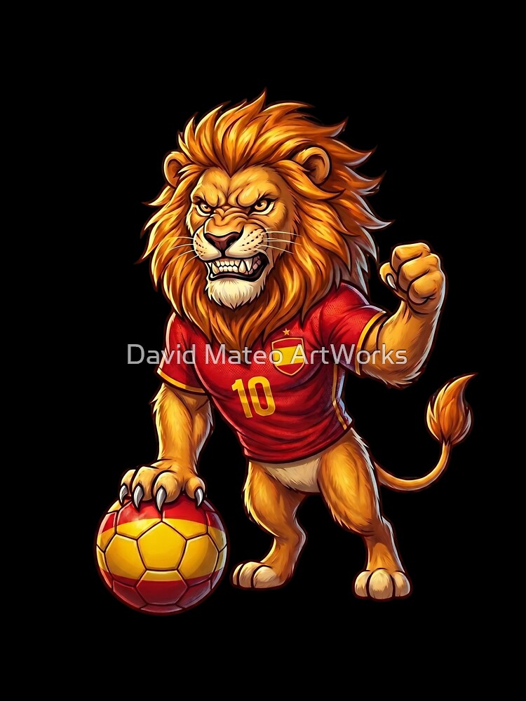 Spain Lion — Football World Cup 2026 Cartoon Mascot Sticker by David Mateo ArtWorks