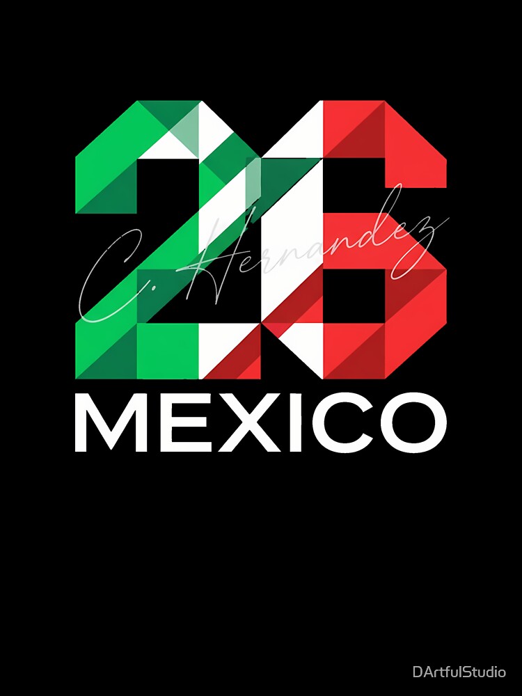 Mexico 26 World Cup Retro Logo. Autographed Active T-Shirt by DArtfulStudio