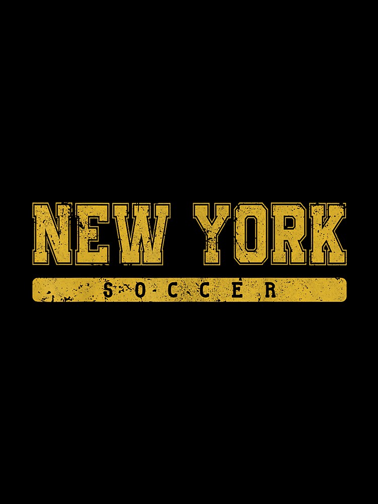 New York Soccer Yellow Vintage Text by MollyLYork
