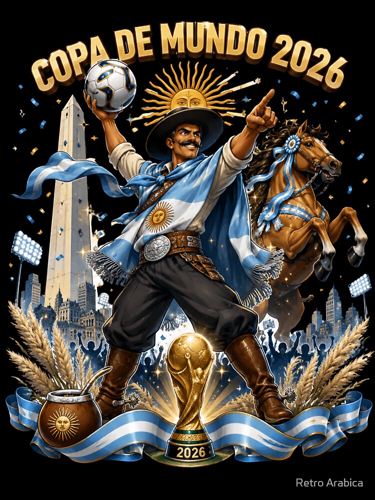 Argentina Gaucho World Cup 2026 Fan Art by Retro Arabica