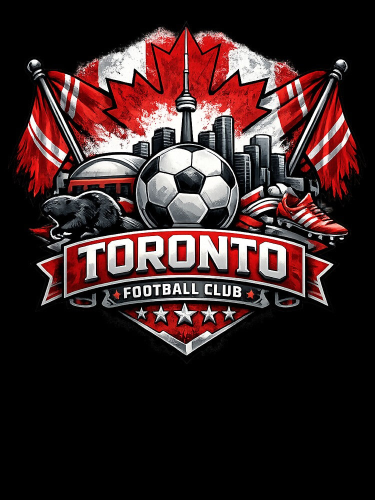 Toronto Soccer Design Canada Football Graphic Shirt Maple Leaf Toronto Skyline Fan Art Sports Tee Gift for Soccer Fans by GarnerSupplyCo