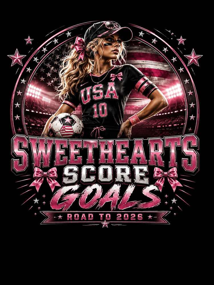 Sweethearts Score Goals | Coquette Soccer Girl Road To 2026 Sports Fashion Design by Prime legend