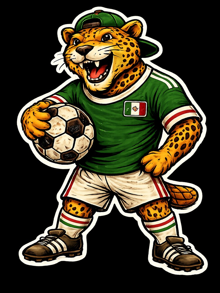 Mexico Jaguar Soccer Sticker – Vintage Football Mascot 2026 by randomdesignsnearme