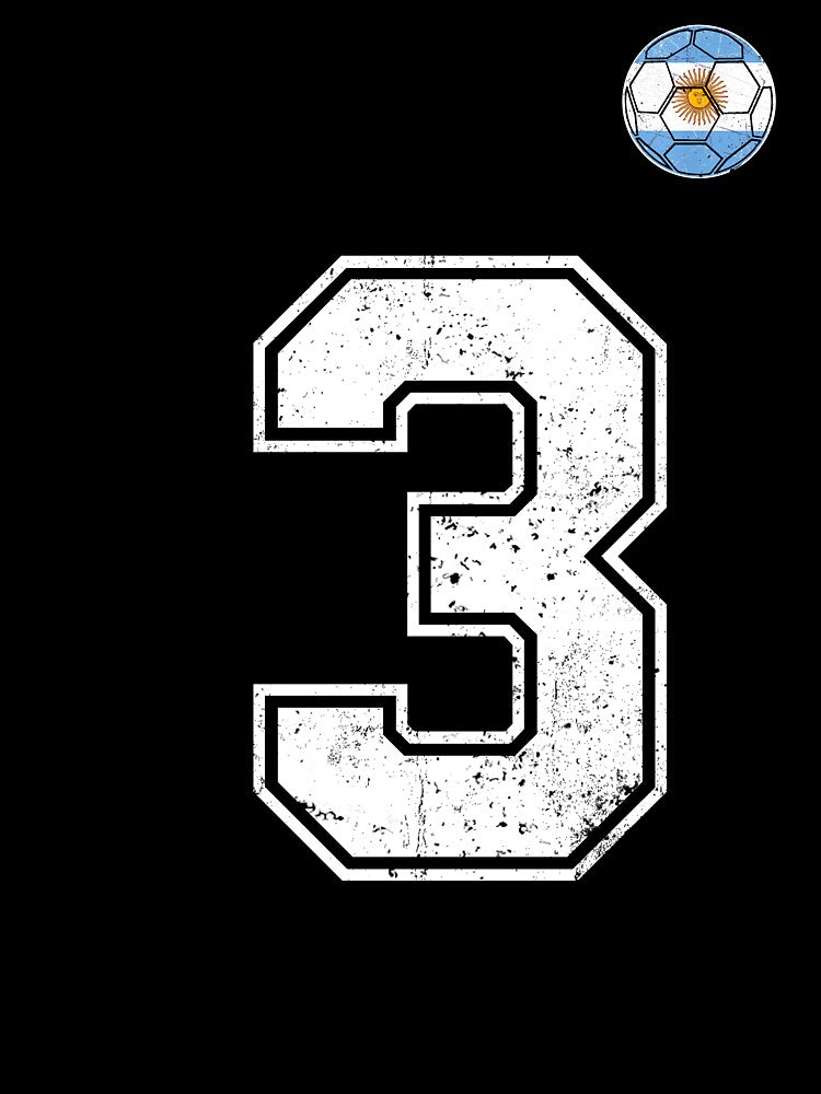 Number 3 Argentina Flag Football Fan by RoyesButler