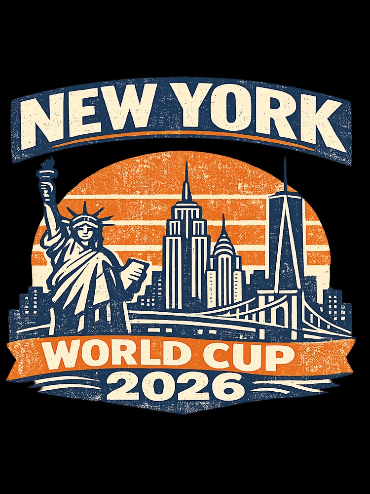 New York World Cup 2026 Vintage Retro Travel T-Shirt | NYC Skyline Football Graphic by ArthUpscale