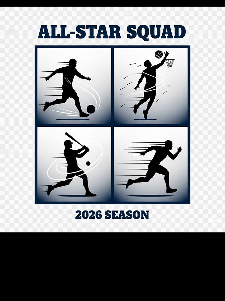 All-Star Squad 2026 Season Shirt – Multi Sport Athlete Silhouette Design – Soccer Basketball Baseball Running by YK SHOP