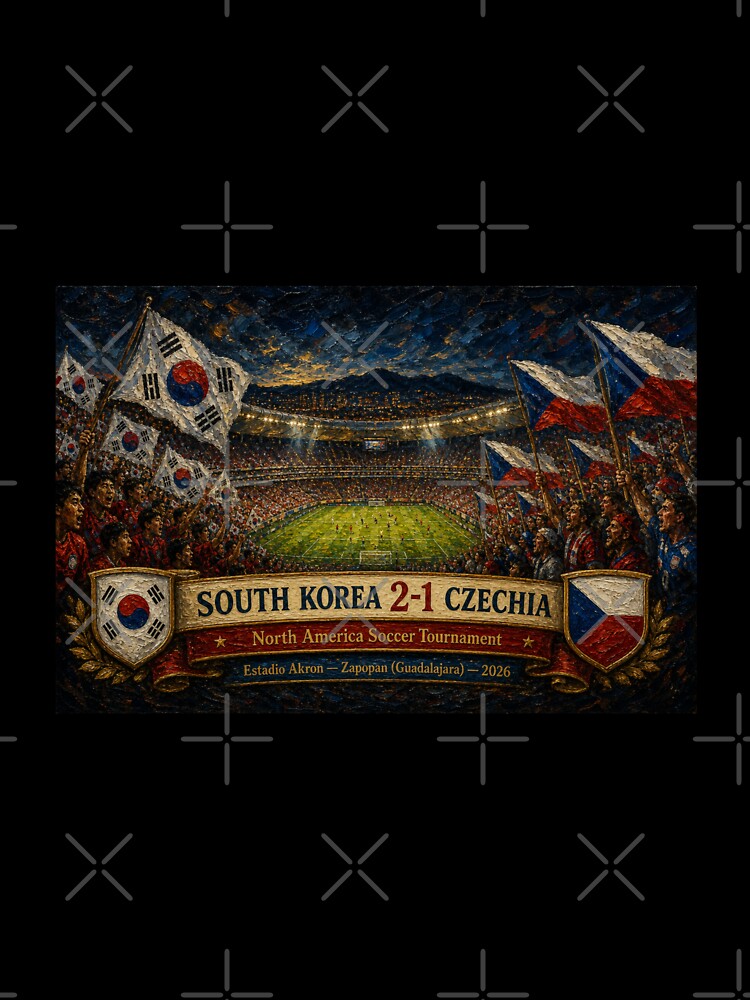 Elegant South Korea vs Czechia Match Oil Poster by BrickByDream
