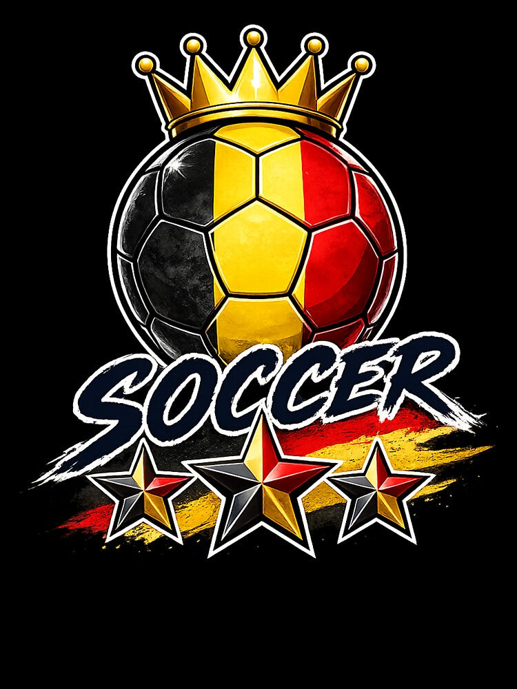 Vintage Belgium flag Crowned Soccer Ball by QuiteOrbit