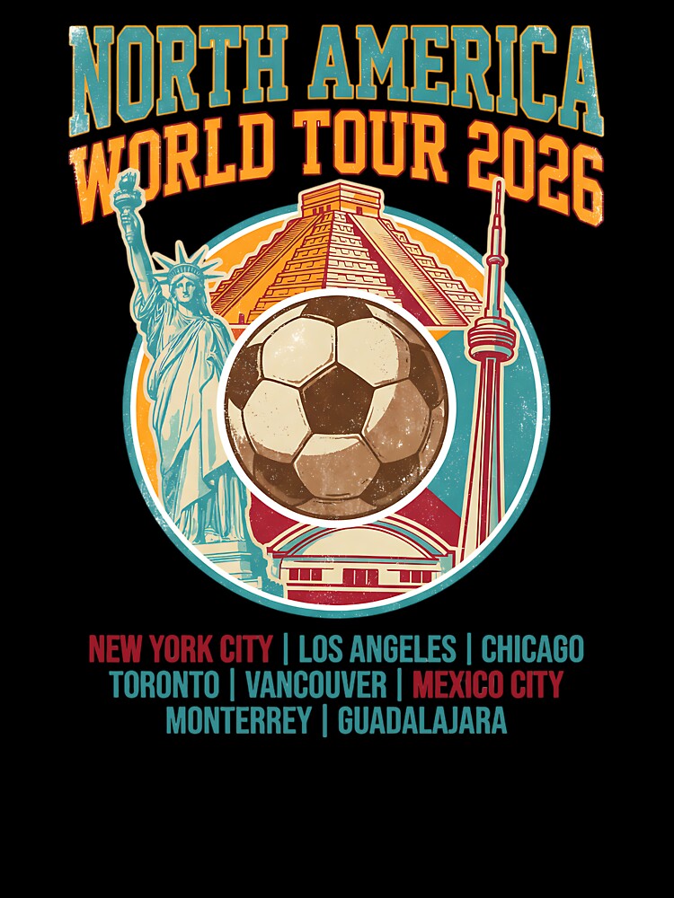 2026 World Tour Soccer T-Shirt - North America Stadium Series - Vintage Streetwear Tee USA Canada Mexico by Lukzol