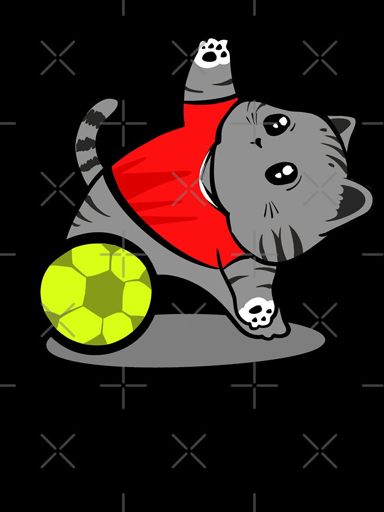 World Cup Cat Soccer – grey Kitten Illustration with Canada football costume by arivirus