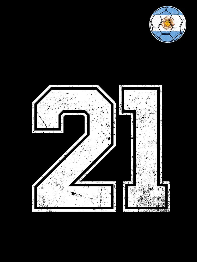Number 21 Argentina Flag Football Fan by RoyesButler