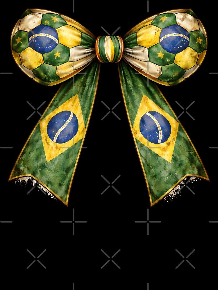 Patriotic Soccer Bow with Vintage Brazil Flag – Soccer Fan Coquette Bow by MuniraWearify