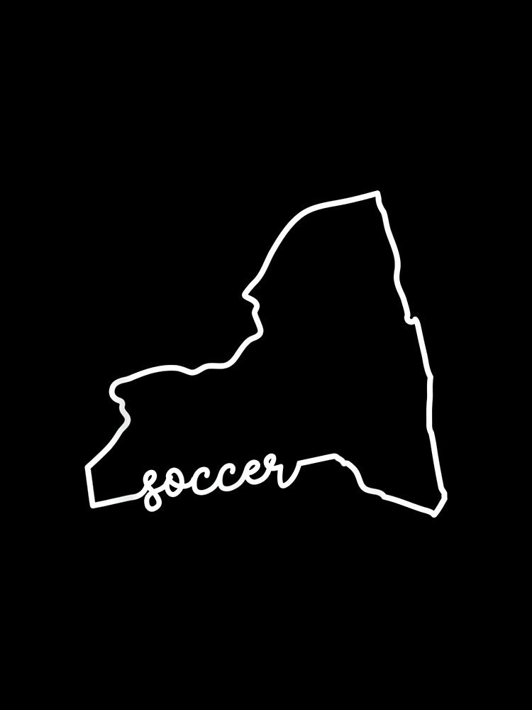 State of New York Outline with Soccer Script ACJ332b by MollyLYork