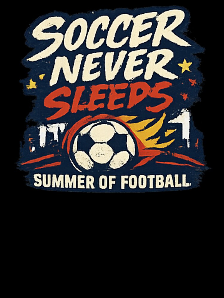 Soccer Never Sleeps Summer of Football Vintage Soccer Fan Tee by NeO² Studio