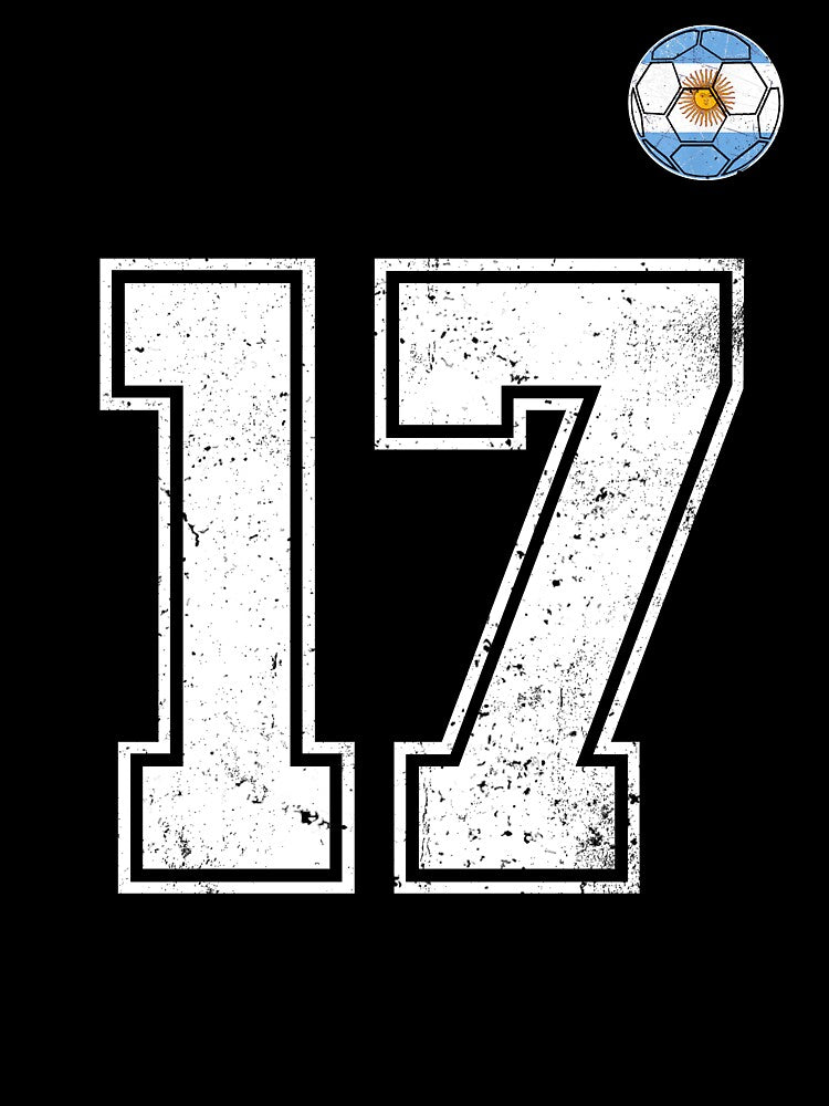 Number 17 Argentina Flag Football Fan by RoyesButler