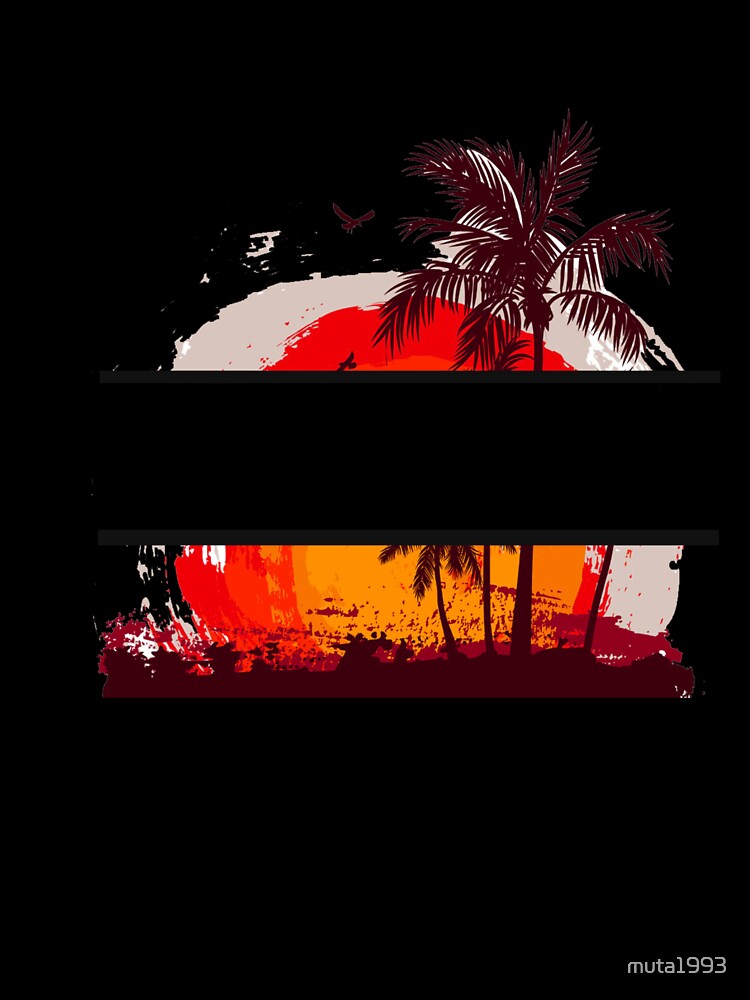 Messi with palm trees and sun by muta1993