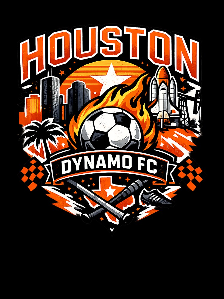 Houston Soccer Design Texas Football Skyline Space Rocket Sports Fan Shirt Houston Texas Graphic Soccer Gift by GarnerSupplyCo