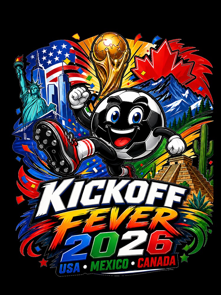 Kickoff Fever 2026 Sticker – Colorful Soccer Tournament Design | North America Football Fan Art by Puraenergia Stickers