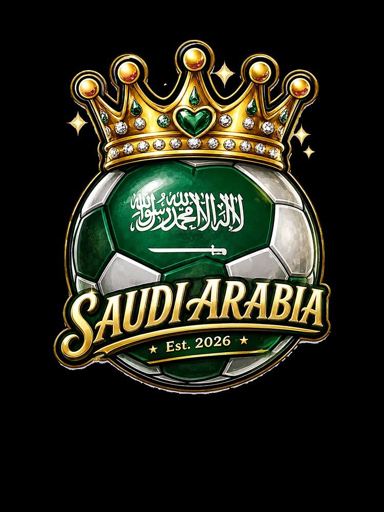 Saudi Arabia flag Crowned Soccer Ball by QuiteOrbit