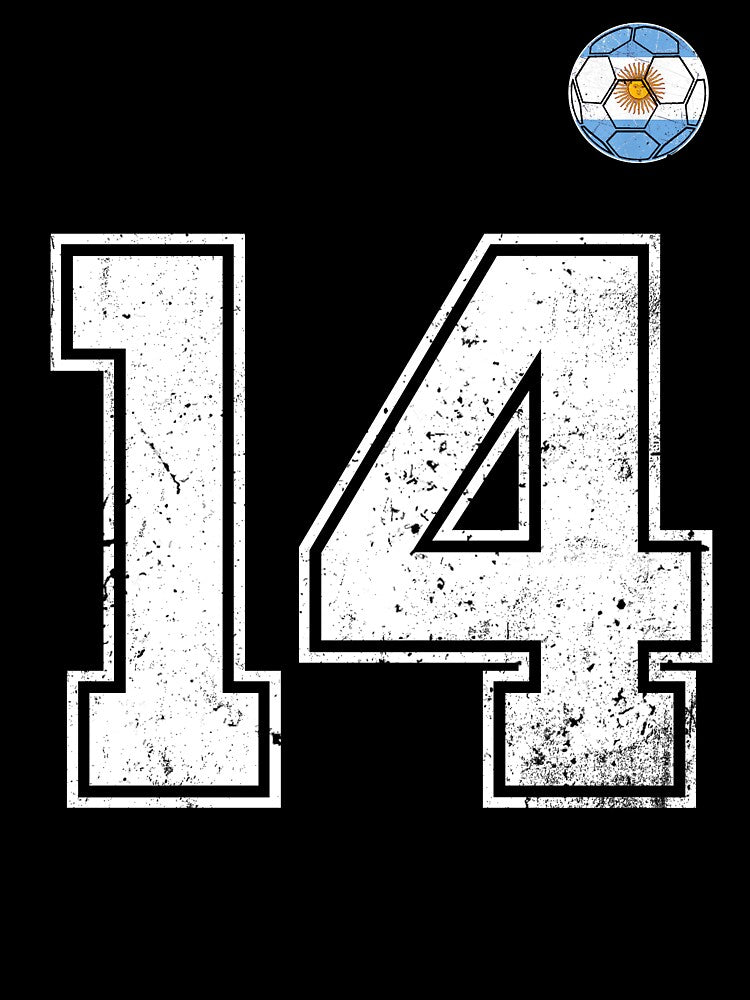 Number 14 Argentina Flag Football Fan by RoyesButler
