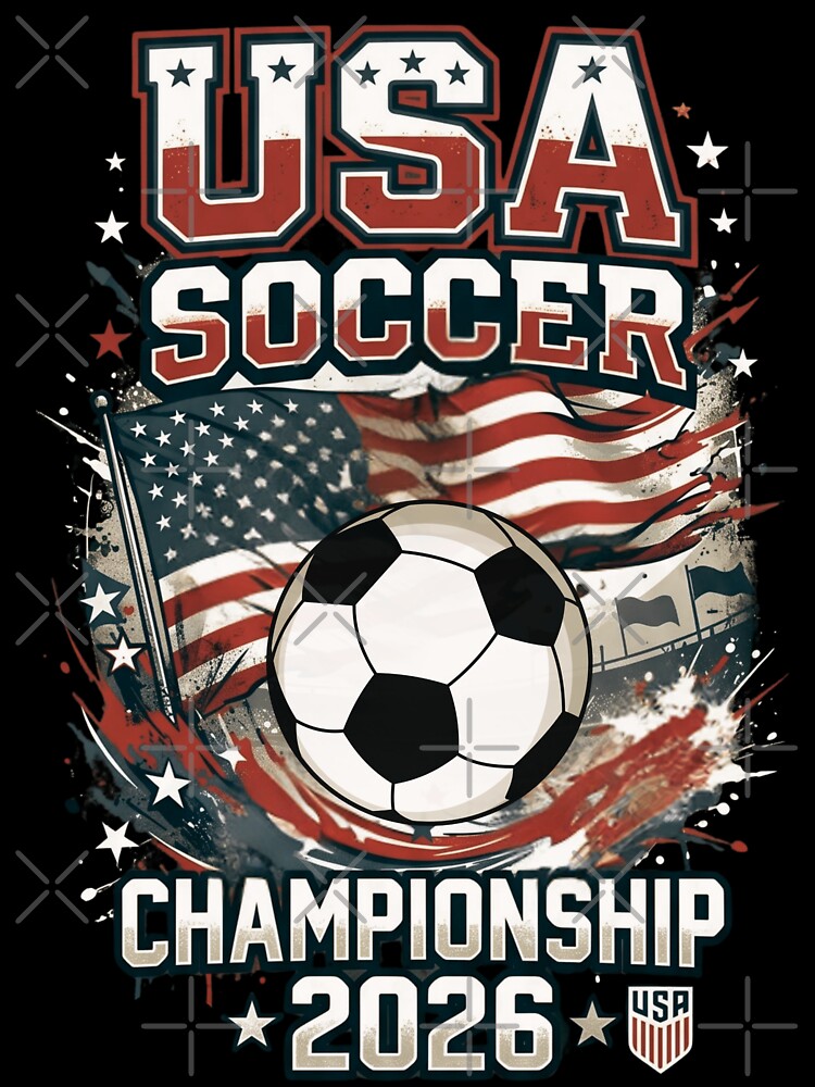 USA Soccer Championship 2026 Vintage Patriotic Football Design by MeowTouch Art
