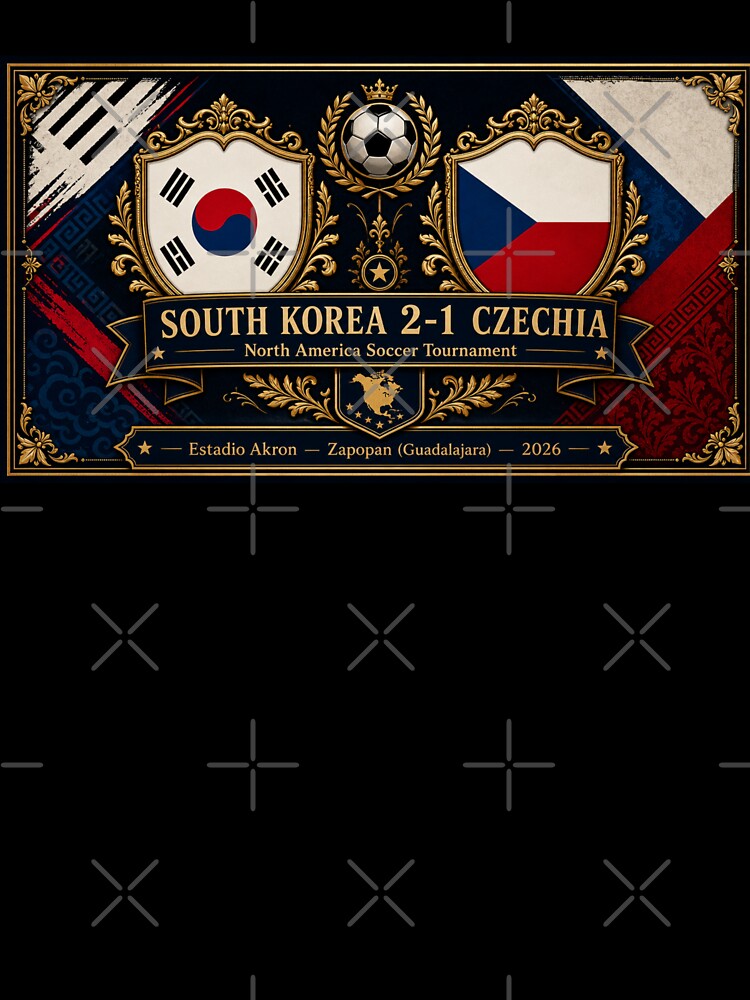 Vintage Arwork of South Korea vs Czechia Soccer Match by BrickByDream