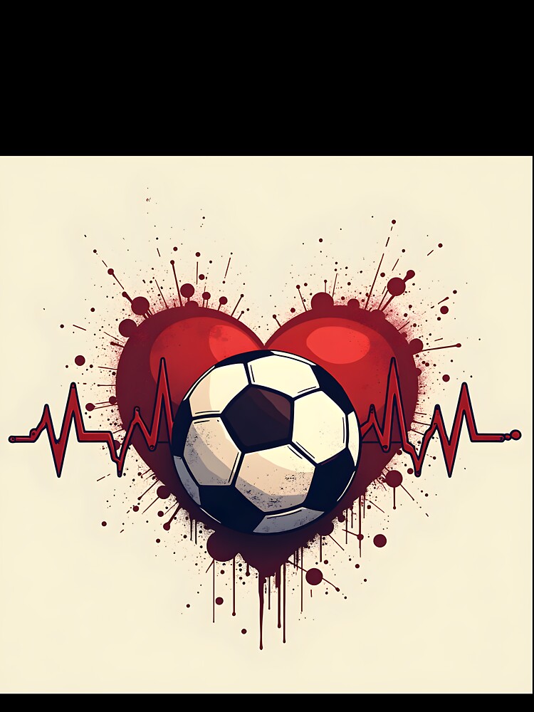 Heartbeat of a Football Fan Soccer Lover T-Shirt Design by MilaPrintify