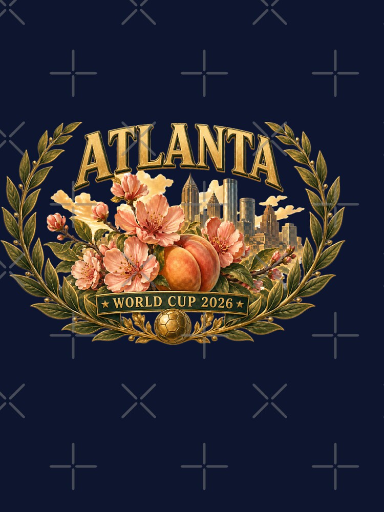 Elegant and Floral Atlanta 2026 World Cup Host City  — Georgia Peach Laurel Wreath by BrickByDream