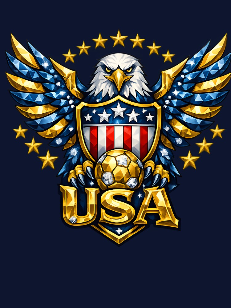 US Soccer 2026 Patriotic American Eagle Bold Sports Art USA 2026 by Lozarux