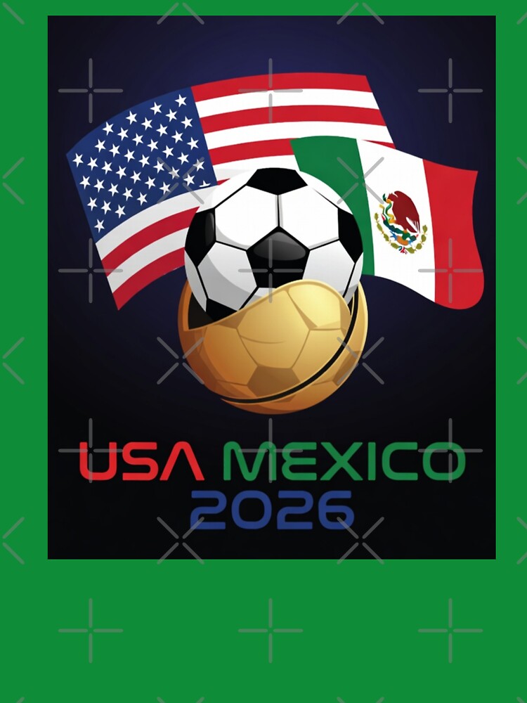 USA Mexico 2026 Soccer Rivalry Flag Football T-Shirt by Nexus Space
