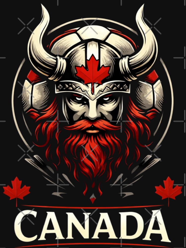 Canada Soccer Viking – Maple Leaf Football Warrior Crest by Inner Flame Studio