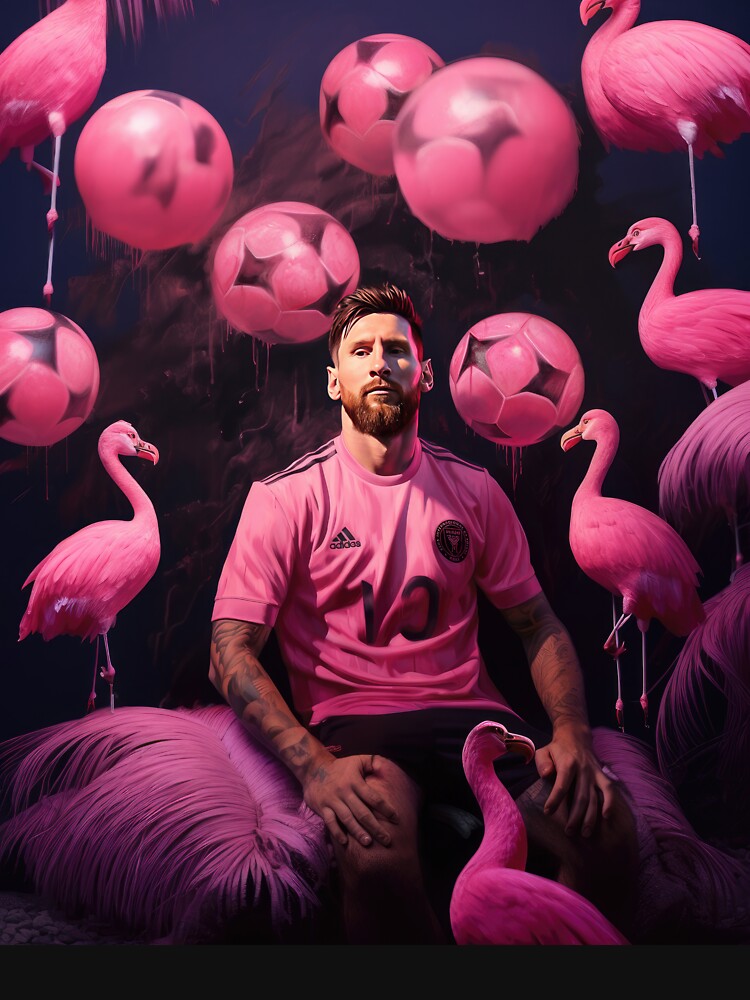 Flamingo Fantasy: Messi's Miami Elegance by Prompt Football