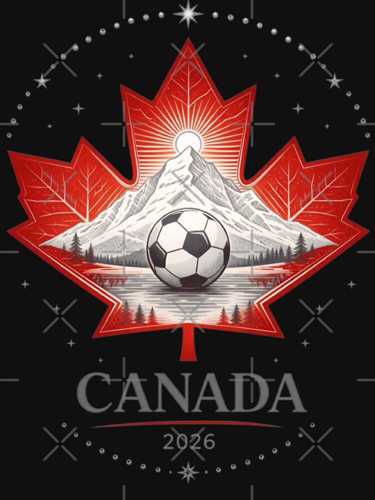 Canada Soccer Fan 2026 – Maple Leaf Football Mountain Crest by Inner Flame Studio