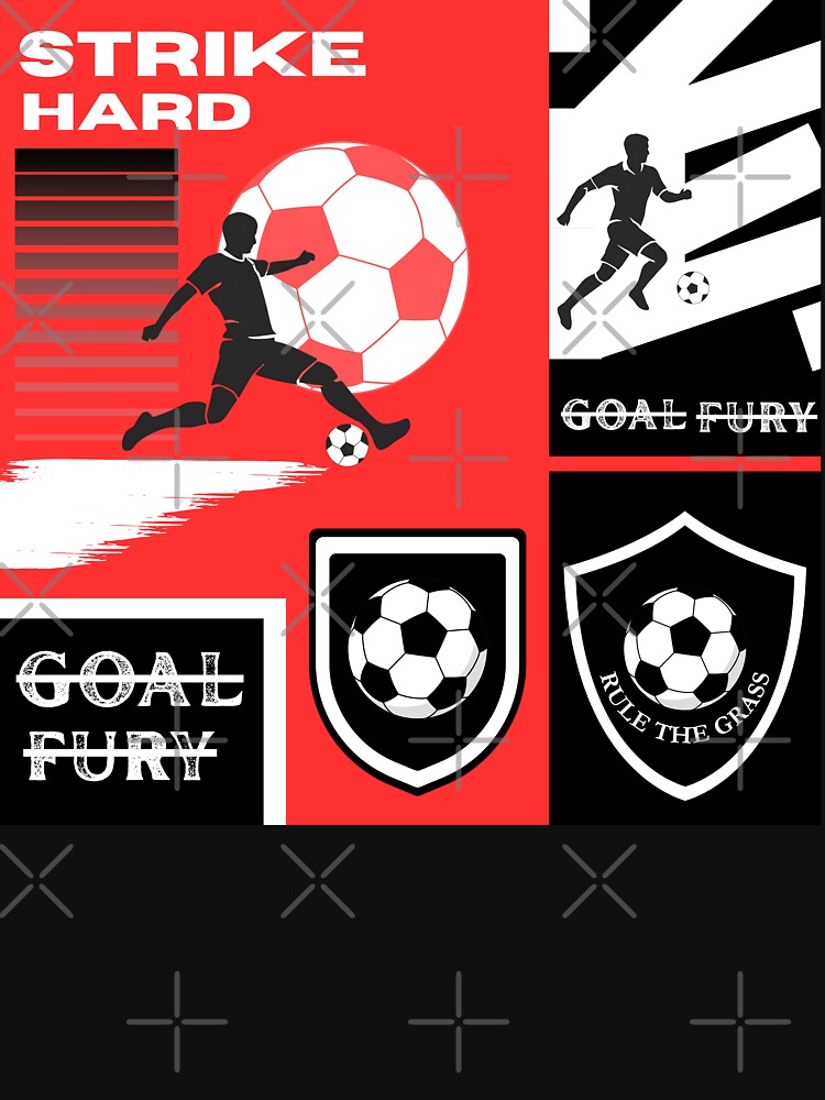Strike Hard Goal Fury – Bold Soccer Graphic Design T-Shirt by AerynnXIdris