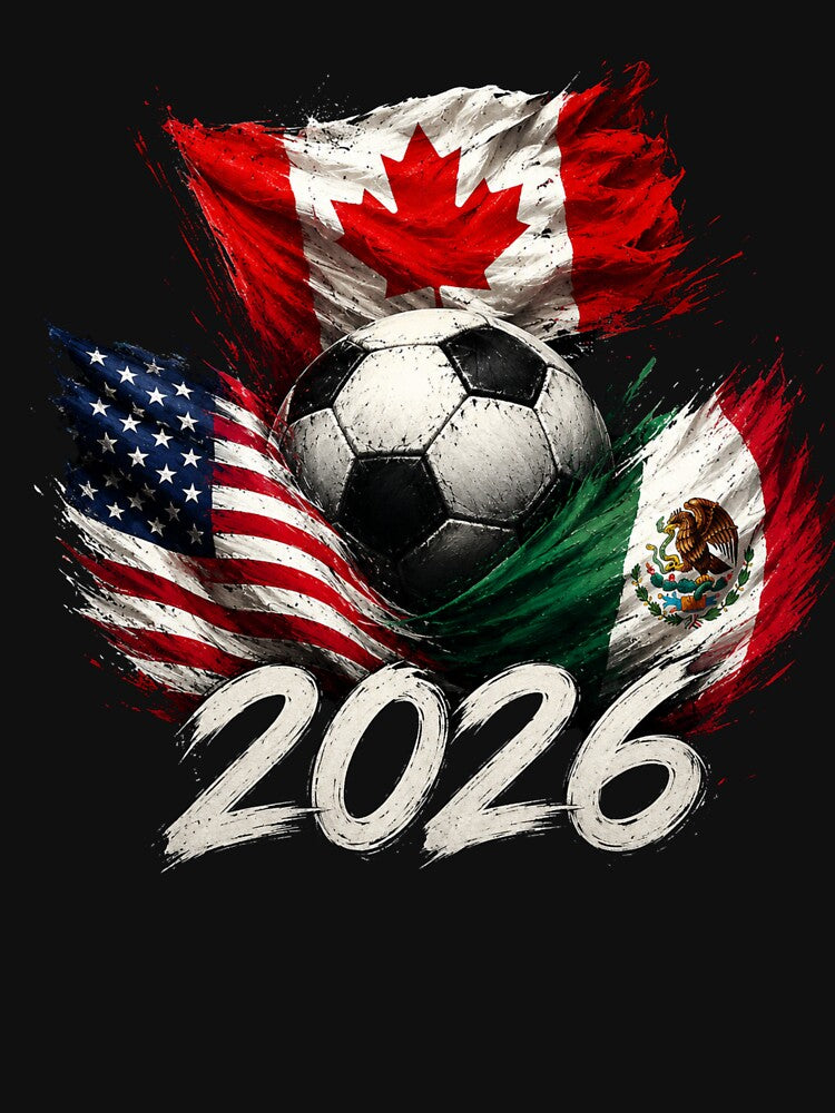 Soccer 2026 USA Canada Mexico – World Football Flags Design by MargaretaArt
